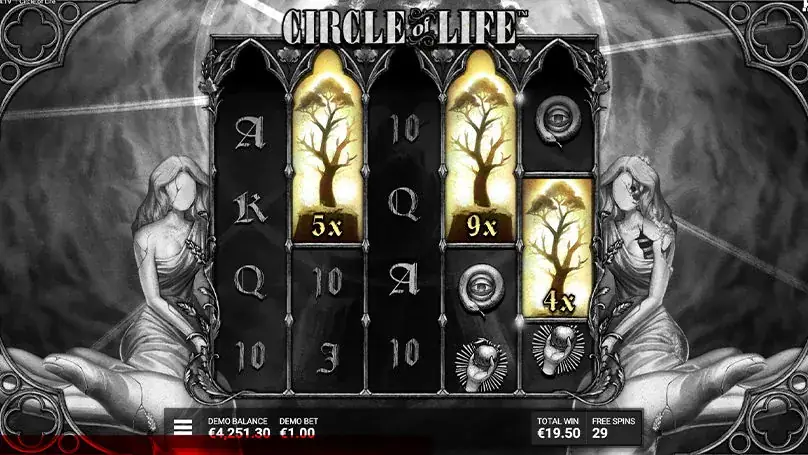 A spin of Circle of Life in the demo