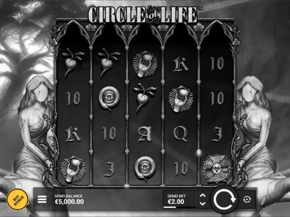 Symbols landing on a spin of Circle of Life